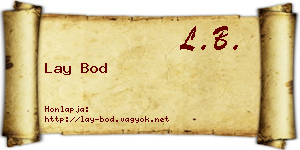 Lay Bod névjegykártya